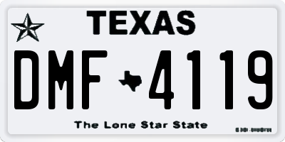 TX license plate DMF4119