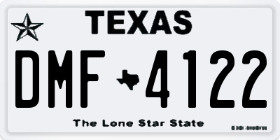TX license plate DMF4122