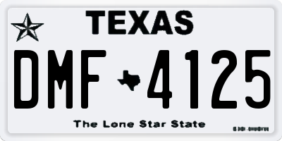 TX license plate DMF4125