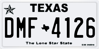 TX license plate DMF4126