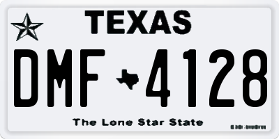 TX license plate DMF4128