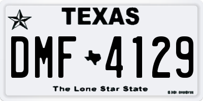 TX license plate DMF4129