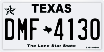 TX license plate DMF4130