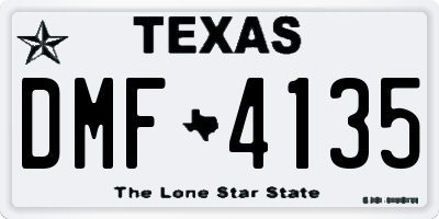 TX license plate DMF4135