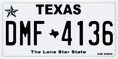 TX license plate DMF4136