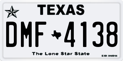 TX license plate DMF4138