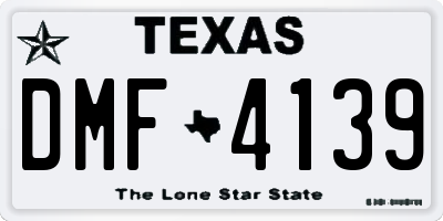 TX license plate DMF4139