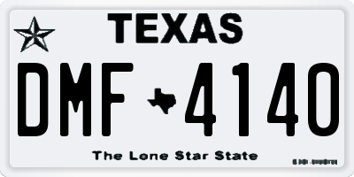 TX license plate DMF4140