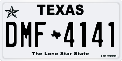 TX license plate DMF4141