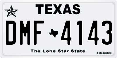 TX license plate DMF4143