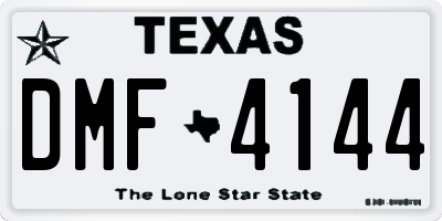 TX license plate DMF4144