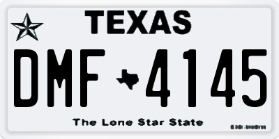 TX license plate DMF4145