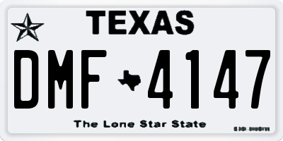 TX license plate DMF4147