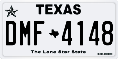 TX license plate DMF4148