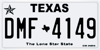 TX license plate DMF4149