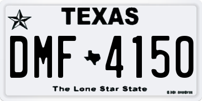 TX license plate DMF4150