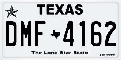 TX license plate DMF4162