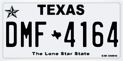 TX license plate DMF4164