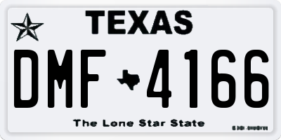 TX license plate DMF4166