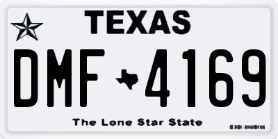 TX license plate DMF4169