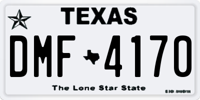 TX license plate DMF4170