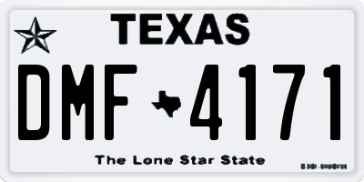 TX license plate DMF4171