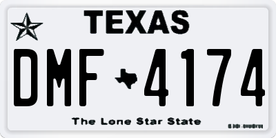 TX license plate DMF4174