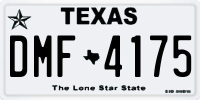 TX license plate DMF4175