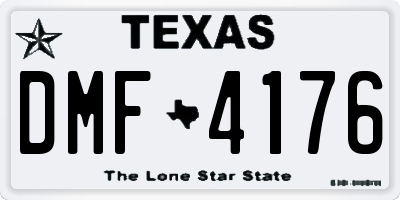 TX license plate DMF4176