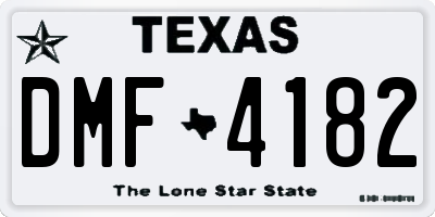 TX license plate DMF4182