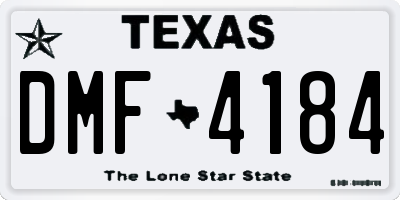 TX license plate DMF4184