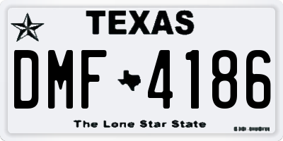 TX license plate DMF4186
