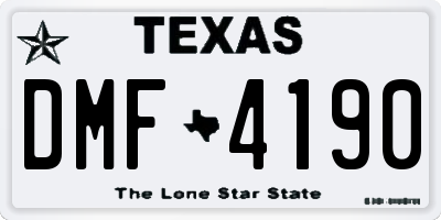TX license plate DMF4190
