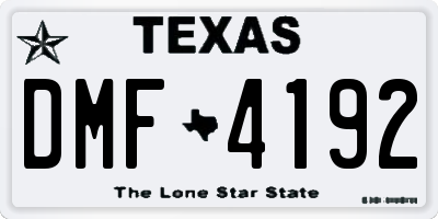 TX license plate DMF4192
