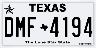 TX license plate DMF4194