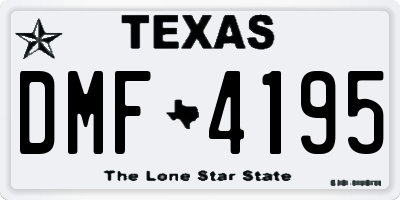 TX license plate DMF4195