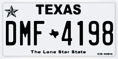 TX license plate DMF4198