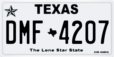 TX license plate DMF4207