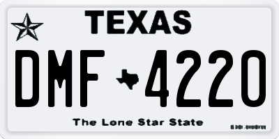 TX license plate DMF4220