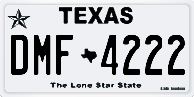 TX license plate DMF4222