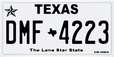 TX license plate DMF4223
