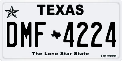 TX license plate DMF4224