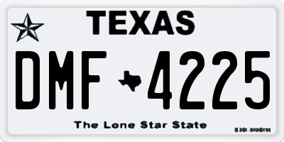TX license plate DMF4225