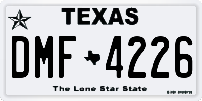 TX license plate DMF4226