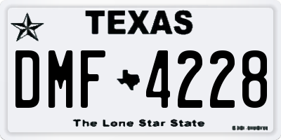TX license plate DMF4228