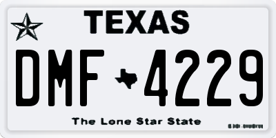 TX license plate DMF4229