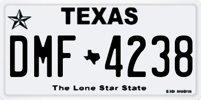 TX license plate DMF4238
