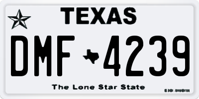 TX license plate DMF4239