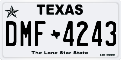 TX license plate DMF4243