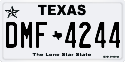 TX license plate DMF4244